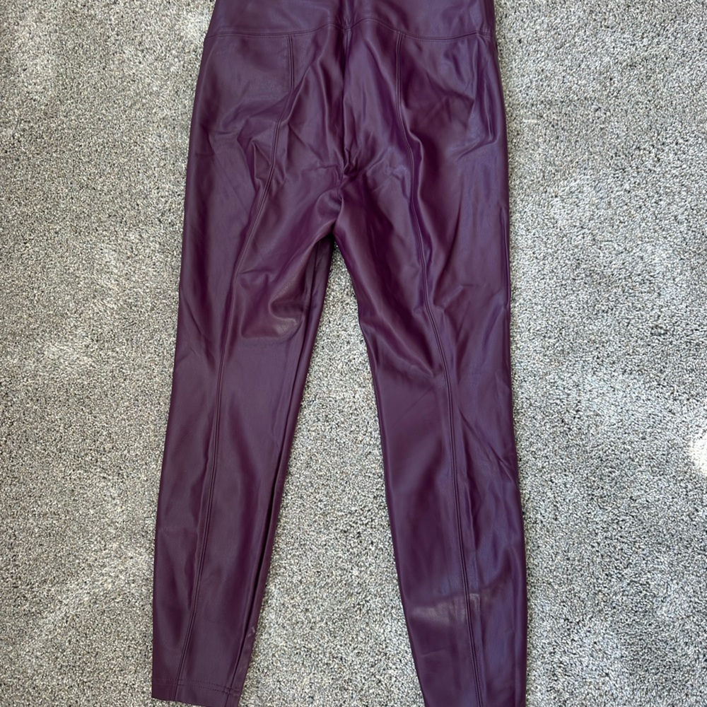 White House Black Market purple faux leather pants 10S NWT